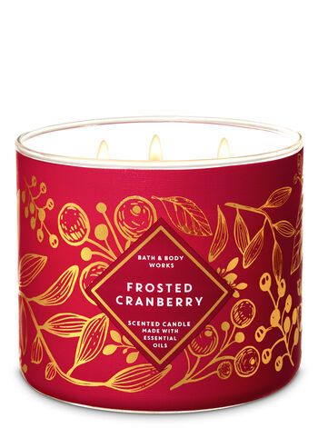 Frosted Cranberry 3-Wick Candle | Bath & Body Works Frosted Cranberry Candle, Candle Bath And Body Works, Bath And Body Works Candles, Cranberry Candles, Frosted Cranberry, Candle Bath, Candle Obsession, Best Smelling Candles, Bath N Body Works