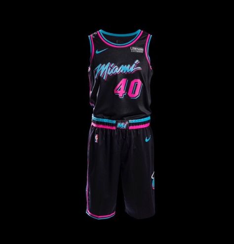 Miami Heat "Black Vice City" - Udonis Haslem Pink Basketball Jersey, Aesthetic Jersey, Udonis Haslem, Basketball Jersey Outfit, Ktm Supermoto, Nba Uniforms, Basketball Vest, Basketball Vests, Pink Basketball