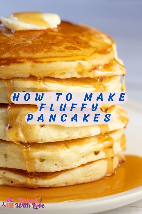 A tall stack of fluffy, golden pancakes on white plate with butter and syrup. Extra Fluffy Pancakes, Puffy Pancakes, Fluffiest Pancakes, Bisquick Pancakes, Easy Pancake, Light And Fluffy Pancakes, Flapjack Recipe, Fluffy Pancake Recipe, Pancake Calories