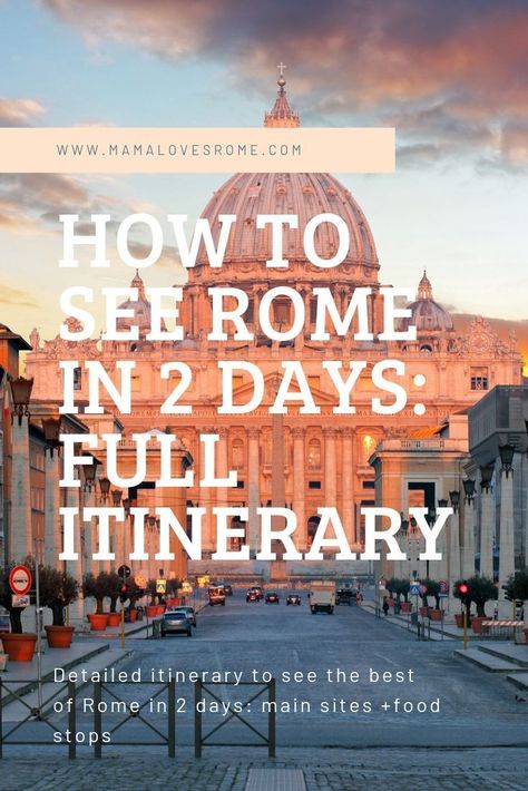 Rome In 2 Days, Rome Sights, Places To Visit In Rome, Vacations For Couples, 2 Days In Rome, Rome Italy Travel, Italy Trip Planning, Rome Itinerary, Rome Travel Guide