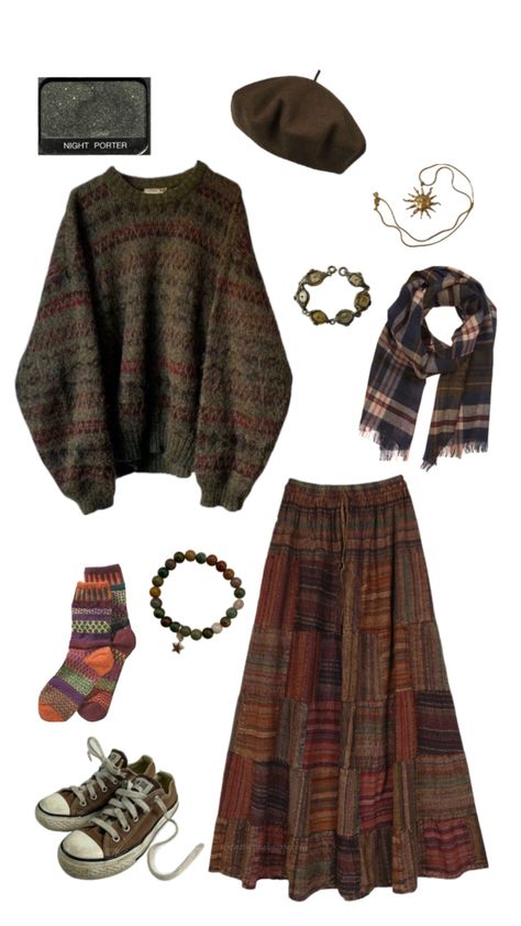 Cottagecore Outfit Winter, Wizard Core, Boho Winter Outfits, Cottagecore Outfit, Boho Style Outfits, Autumn Fits, Winter Boho, Outfit Winter, Aesthetic Outfit