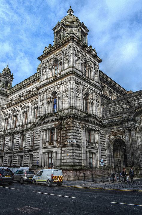 rear City Chambers, Glasgow Glasgow City Chambers, Scottish Buildings, Scotland Tours, Glasgow City, Scotland Castles, Kingdom Of Great Britain, Glasgow Scotland, Classical Architecture, Cool Sketches