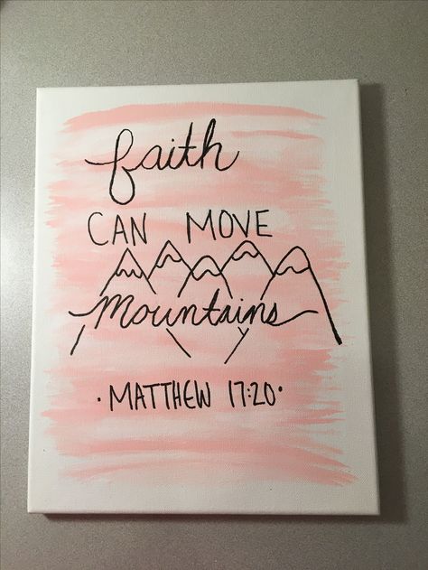 Matthew 17:20 Canvas Christian Art Painting, Christian Canvas Paintings, Bible Verse Canvas Art, Scripture Painting, Bible Verse Painting, Canvas Painting Quotes, Matthew 17, Canvas Art Quotes, Matthew 17 20