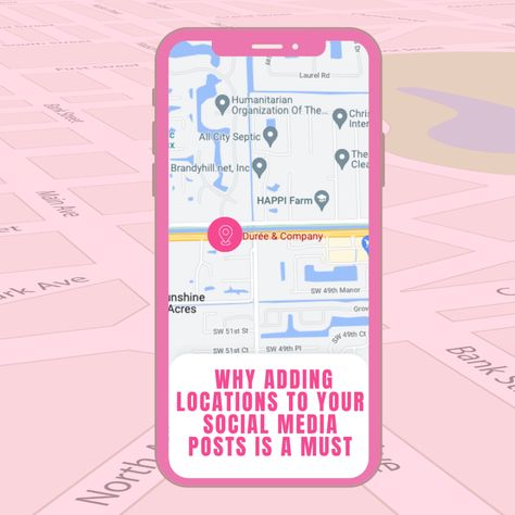 Why Adding Locations to Your Social Media Posts Is a Must - Durée & Company Location Social Media Post, Location Instagram Post, Events Place, Reference Board, Social Medi, Removal Company, Post Ad, Social Media Company, Food Poster Design