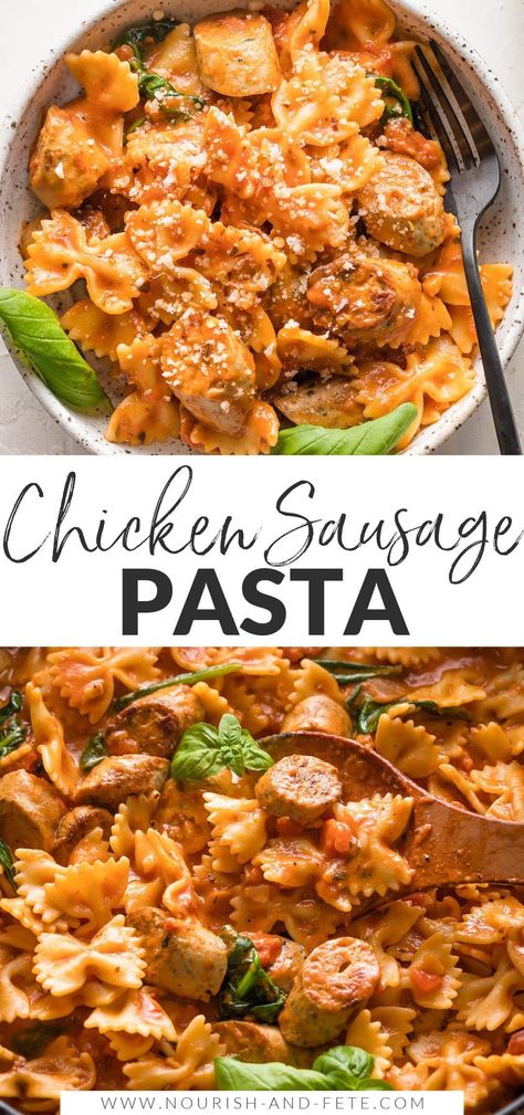 Chicken Sausage Recipes Pasta, Healthy Sausage Recipes, Chicken Sausage Recipes, Chicken Sausage Pasta, Sausage Recipes For Dinner, Sausage Dinner, Sausage Pasta Recipes, Italian Chicken Sausage, Italian Sausage Recipes