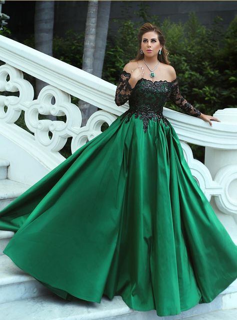 Long Elegant Prom Dresses, Green Ball Gown, Neon Prom Dresses, Dresses Occasion, Mode Kawaii, Green Evening Dress, 파티 드레스, Elegant Prom Dresses, Ball Gowns Evening