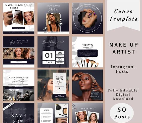 Excited to share the latest addition to my #etsy shop: Makeup Artist Instagram Templates, MUA Template, Makeup Instagram Post Templates, Beauty Salon Posts, Canva Templates, Social Media Posts https://etsy.me/3oPowsL #muatemplates #instagramtemplates #makeupartist #ins Makeup Instagram Post, Makeup Artist Instagram, Instagram Business Account, Price List Template, Artist Instagram, Digital Business Card, Shop Makeup, Business Templates, Beauty Influencer