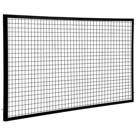 Ensure safety in your industrial facility with this Vestil 4' x 8' black steel panel APG-M-48. Intended for use as part of the Vestil adjustable perimeter guard system, this 4' x 8' panel serves as a barrier around important equipment and machines. For optimal durability, it has a rugged 12 gauge steel frame with an 8 gauge steel wire mesh insert. Both the frame and mesh have a black powder-coated finish for additional strength. The woven wire mesh is 1/8' thick and it has 2" x 2" openings, ensu Wooden Light Fixtures, Hidden Desk, Craft Room Furniture, Black Steel Frame, Cable Railing, Wooden Light, Hallway Storage, Steel Panels, Office Crafts