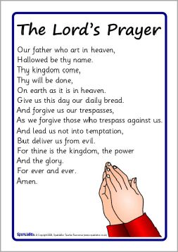 Printable    The Lord's prayer Lords Prayer Crafts, The Lord's Prayer Printable, Lord's Prayer Printable, Prayer Crafts, Childrens Prayer, Hebrew Prayers, Our Father Who Art In Heaven, School Prayer, Bible Songs