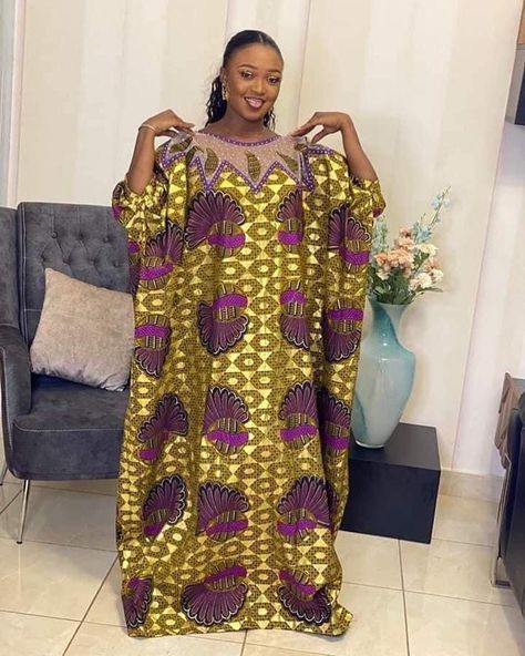 Wax Print Dress, Grand Dakar, Boubou Styles For Women, Kaftan Styles, African Wedding Attire, Dress Ankara, Afrikaanse Mode, Dress African, African Print Fashion Dresses