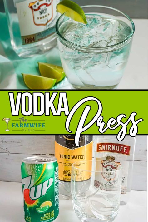 Vodka Press Recipe, Vodka Tonic Recipe, Vodka Press, Home Bartender, Vodka Tonic, Lemon Vodka, Tonic Recipe, Vodka Recipes, Easy Drink Recipes