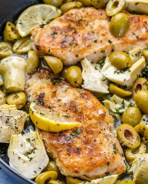 Chicken Thigh And Artichoke Recipes, Chicken Artichoke Olives Recipes, Chicken Artichoke Skillet, Chicken With Artichokes And Olives, Recipes Using Artichoke Hearts, Chicken Artichoke Recipes, Lemon Artichoke Chicken, Chicken Artichoke, Nice Restaurant