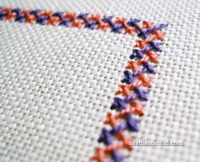 Double Herringbone Stitch Video Edging Embroidery, Herringbone Embroidery, Herringbone Stitch Tutorial, Double Herringbone, Embroidery Stitches Flowers, Cross Stitch Tutorial, Herringbone Stitch, Embroidery Stitch, Hand Embroidery Videos