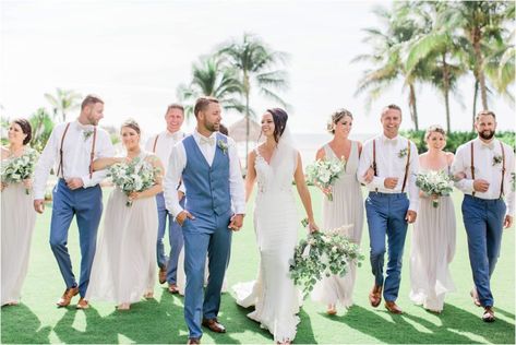 Beach Wedding Suspenders Groomsmen, Men’s Wedding Looks Casual, Groomsmen Blue Pants, Beach Wedding Guys Attire, Beach Wedding Blue Suit, Coastal Groomsmen Attire, Dusty Blue Groomsmen Attire Suspenders, Groomsman Beach Wedding Attire, Slate Blue Groomsmen Attire