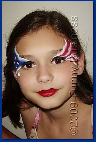 eye design based on the U.S. flag. face paint facepaint face painting July Face Paint, Face Painting Images, Cool Face Paint, 4th Of July Makeup, Face Painting Easy, Kids Face Paint, Flag Face, Face Painting Designs, Eye Design