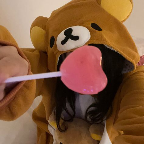 #rilakkuma #fashion #onesie #tumblr #sanx #sanrio #aesthetic #bear #plush #coquette #style #trending #outfit #inspo #ootd #kawaii #japan #cute #pj #autumn Rilakkuma Pumpkin Carving, Bestie Onesies, Rilakkuma Onesie, Rilakkuma Widget, Rilakkuma Halloween, Aesthetic Bear, Irl Pfps, Rilakkuma Plush, Sanrio Aesthetic