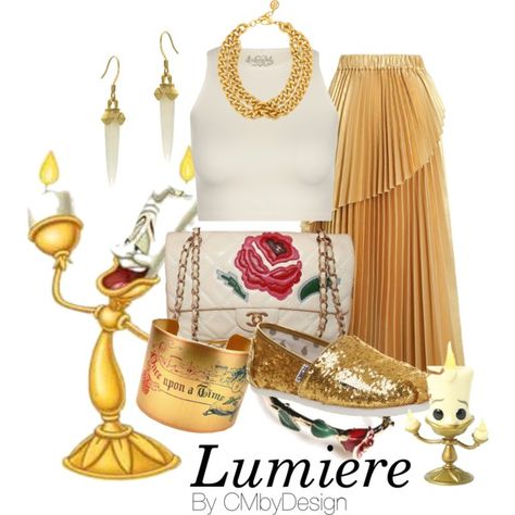 Lumiere Disneybound, Usj Outfits, Beauty And The Beast Clothes, Beast Disneybound, Lumiere Beauty And The Beast, Belle Outfit, Disney Bound Outfits Casual, Disneybound Outfits, Creative Outfits