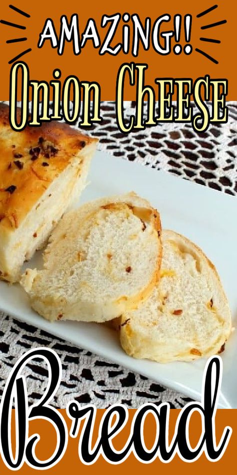 Onion Cheese Bread Recipe, Cheese And Onion Bread Recipes, Bread Maker Garlic Cheese Bread, Cheesy Garlic Bread With Mayo, Onion Quick Bread, Onion Cheese Bread, Cheddar Cheese Bread Recipe, Onion Loaf, Cheddar Bread Recipe