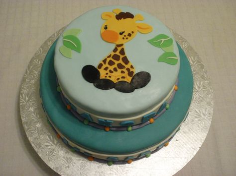 Giraffe Birthday Cakes, Giraffe Cake, Giraffe Cakes, Giraffe Decor, Giraffe Birthday, Giraffe Design, Painted Cakes, Pretty Birthday Cakes, 1st Birthday Cake