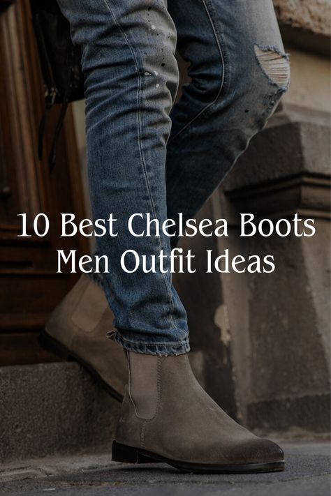 Step into style with the 10 Best Chelsea Boots Men Outfit Ideas in 2024! Elevate your fashion game with these versatile boots that effortlessly blend sophistication and edge. From sleek monochromatic looks to rugged denim pairings, these outfit ideas redefine dapper. 🌟 Strut the streets with confidence in your Chelsea Boots Men Outfit – because fashion is your playground. #MensFashion #ChelseaBoots #OutfitIdeas #FashionInspo #StyleGoals Mens Grey Boots Outfits, Mens Suede Chelsea Boots Outfit, Men Outfit Chelsea Boots, Suede Chelsea Boots Men Outfit Formal, Tan Suede Chelsea Boots Men Outfit, Brown Suede Chelsea Boots Men Outfit, Men’s Chelsea Boots, Grey Chelsea Boots Men Outfit, Men Chelsea Boots Outfit