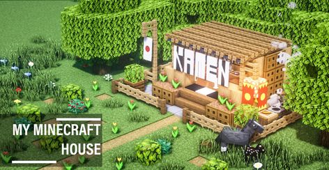 Minecraft Ramen Shop, Shop Minecraft, Minecraft Japanese, Minecraft Idea, Minecraft Things, Ramen Shop, Minecraft City, Minecraft Stuff, Minecraft Tutorial