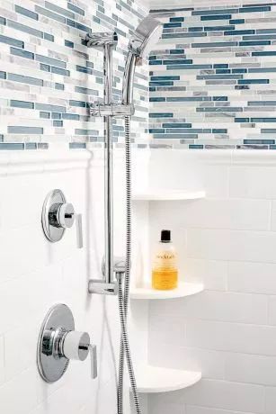 Bathroom Tiling, White Subway Tile Bathroom, Bathroom Improvements, Shower Designs, Master Shower, Master Bath Remodel, Bathroom Shower Tile, Bathroom Color, White Subway Tile