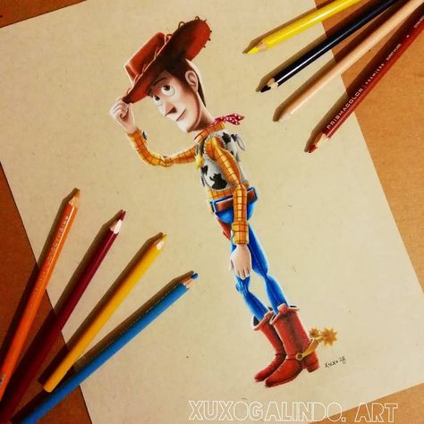 Sheriff Woody, Drawing Scenery, Disney Illustration, Story Drawing, Prismacolor Art, Drawing Toys, Disney Animated Movies, Drawing Now, Woody Toy Story