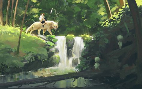 Traveling Merchant, Princess Mononoke Wallpaper, Princess Mononoke Art, Japan Animation, Mononoke Hime, Studio Ghibli Background, Studio Ghibli Art, Princess Mononoke, Ghibli Art