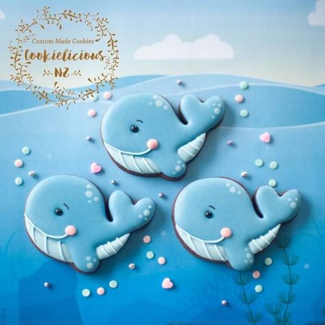 Ocean Cookies, Icing Cookies Tutorial, Decorated Biscuits, Whale Cookies, Farm Cookies, Fish Cookies, Beach Cookies, Crazy Cookies, Cookies Theme