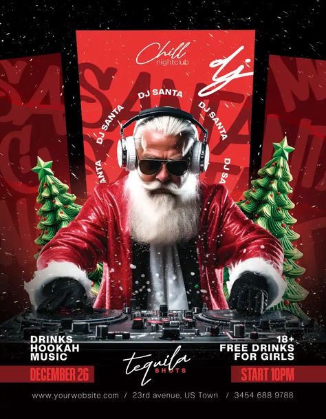 Check out the DJ Santa Christmas Night Flyer Template for your next club and party event. FreePSDFlyer.com is the best resource full of amazing Free PSD Flyer Templates for Photoshop! Create amazing flyer, poster or social media designs with our free templates. Christmas Thumbnail, Party Design Poster, Christmas Poster Design, Anuel Aa Wallpaper, Christmas Party Poster, Club Events, Free Psd Flyer Templates, Flyer Free, Music Instagram