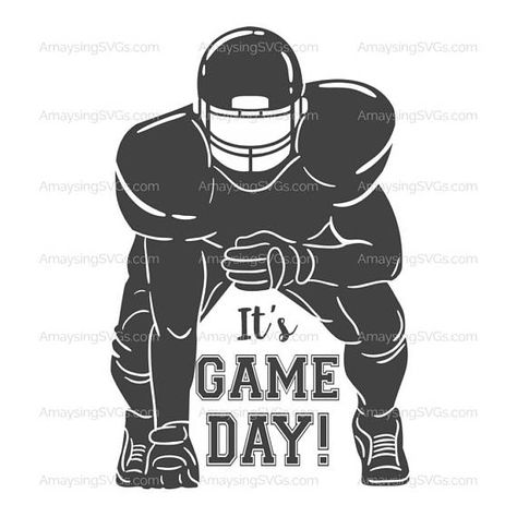 SVG Its Game Day Instant Download Beautiful Football Player SVg perfect for Superbowl party decor, invitations, tshirts , decals and so much more. Amaysing SVGs takes great pride in creating svgs that are easily cut and layered for perfect project outcomes every time.  More Football SVGs Football Locker Decorations, Cheer Posters, Game Day Svg, Sublimacion Ideas, Football Shirt Designs, Stadium Seat, Game Day Football, Football Signs, Tshirt Svg