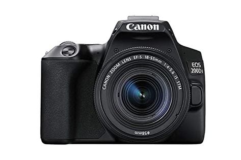 Canon EOS 200D II 24.1MP Digital SLR Camera + EF-S 18-55mm f4 is STM Lens (Black) Canon Eos 250d, Nikon Digital Camera, Best Dslr, Reflex Camera, Camera Dslr, Best Travel Accessories, Black Kit, Camera Reviews, Canon Powershot