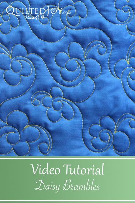 Video Tutorial: Daisy Brambles | Quilted Joy Easy Free Motion Quilting Designs, Free Motion Quilt Tutorial, Free Motion Quilting Designs, Longarm Quilting Tutorials, Fmq Designs, Machine Quilting Tutorial, Quilt Stitches, Quilting Stitch Patterns, Quilting Stitches