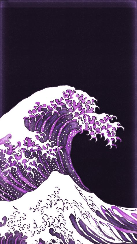 Purple Waves Wallpaper, Wallpapers God, Purple Waves, Dope Wallpaper Iphone, Wave Wallpaper, Genos Wallpaper, Japanese Pop Art, Samurai Wallpaper, Dark Purple Wallpaper