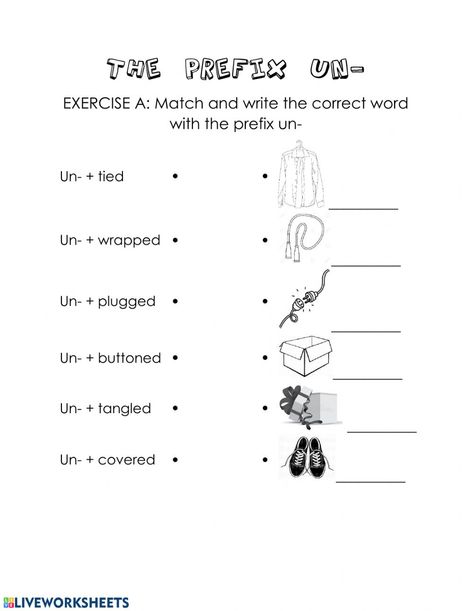 Worksheet from home -4 - The prefix un- worksheet Prefixes And Suffixes Worksheets, Prefix And Suffix Worksheets 3rd Grade, Suffix Ful And Less Worksheet, Pre Fixes And Suffixes Activities, Prefix Un Worksheet, Prefix Un, Prefix Worksheet, Gpa Calculator, Alien Words