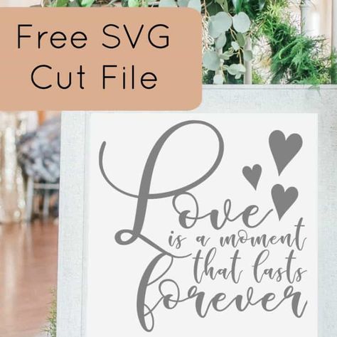 Free Wedding Card Svg Files For Cricut, Free Anniversary Cards, Free Craft Templates, Anniversary Svg, Board Crafts, Wedding Scrapbooking, Crafts Cricut, Romantic Fonts