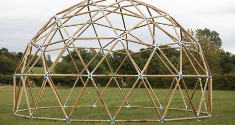 Bamboo & Aluminium Structures Bamboo Dome, Boho Outdoor Space, Geodesic Dome Kit, Bamboo Diy, Dome Structure, Dubai Skyscraper, Bamboo Structure, Bamboo Construction, Structural Design