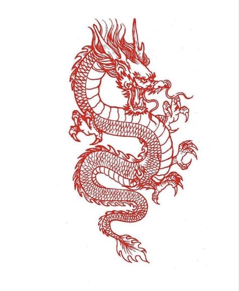 Dragon Tattoo Outline, Dragon Tattoo Stencil, Red Dragon Tattoo, Small Dragon Tattoos, Dragon Tattoo For Women, Japanese Dragon Tattoos, Tattoo Prices, Inspiration Tattoos, Red Ink Tattoos