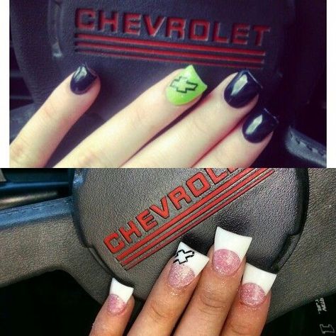 Chevy nails. Nail art. Chevrolet. Check more at https://cars.instengram.com/chevy-nails-nail-art-chevrolet-2/ Chevy Nails, Country Girl Nails, 1957 Bel Air, Country Acrylic Nails, Camo Nails, Cute Nail Polish, Crazy Nail Art, Air Art, Country Nails