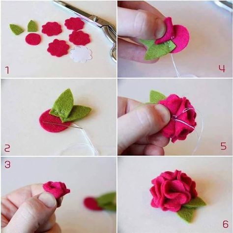 Felt Crafts Flowers, Felt Flowers Patterns, Felt Hair Accessories, Felt Flower Tutorial, Felt Flowers Diy, Diy Flores, Felt Roses, Fabric Flower Tutorial, Handmade Flowers Fabric