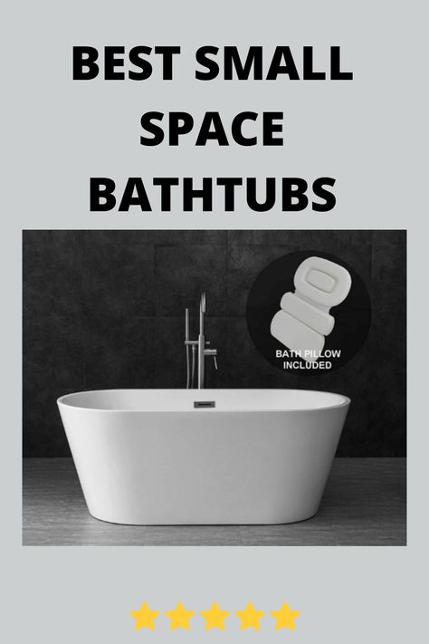 To help you out, we did some research and compiled a list of the best small space bathtubs. Keep reading to learn more. #gotinyspace Bath Tub Ideas For Small Bathroom, Deep Tub Small Bathroom, Small Bathtub Ideas, Small Soaking Tub, Tiny Bathtub, Tiny Bathroom Makeover, Bathtubs For Small Bathrooms, Mini Bathtub, Bathtub Sizes