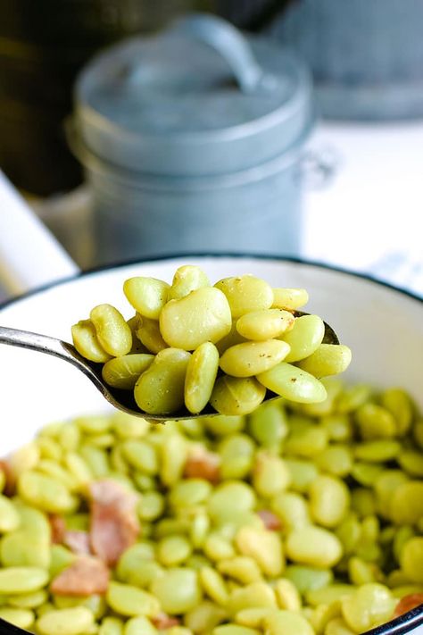 Southern Style Baby Lima Beans - Soulfully Made Lima Beans And Ham, Baby Lima Beans, Cooking Lima Beans, Beans And Ham, Lima Bean Recipes, Butter Beans Recipe, Beans With Bacon, Lima Bean, Lima Beans