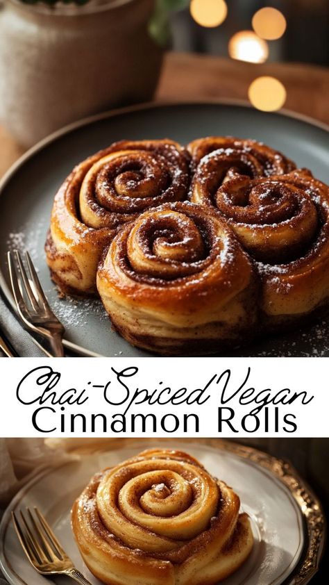 These chai-infused vegan cinnamon rolls are a true indulgence for anyone who loves rich, spicy flavors. With the perfect balance of cinnamon and chai spices, they’re soft, fluffy, and dairy-free, yet still packed with flavor. The sweet glaze drizzled on top makes them extra indulgent, creating the perfect bite every time. Perfect for a cozy weekend morning or a special treat, these vegan cinnamon rolls bring together the best of both comfort and spice. Vegan Sourdough Cinnamon Rolls, Dinner Rolls Vegan, Vegan Monkey Bread, Chai Cinnamon Rolls, Cinnamon Rolls Vegan, Alpha Gal, Sourdough Cinnamon Rolls, Chai Spices, Vegan Gingerbread