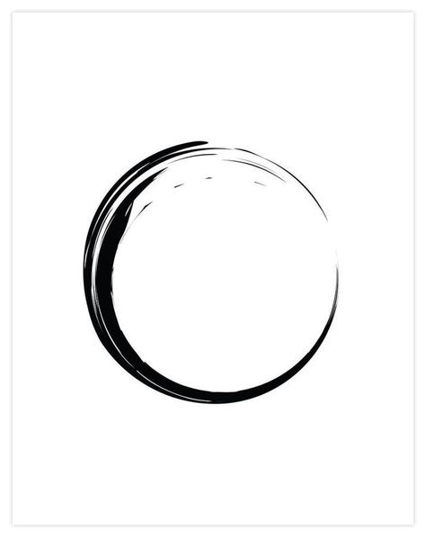 Zen Tattoo, Zen Circle, Circle Tattoo, Circle Tattoos, Monochrome Art, Minimalist Artwork, Unframed Art Prints, Mini Tattoos, A Circle