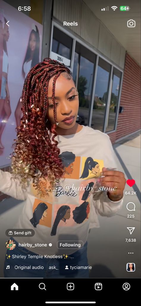 Cute Box Braids, Cute Box Braids Hairstyles, Knotless Braids, Shirley Temple, Box Braids Hairstyles, Box Braids, Pretty Hairstyles, Hair Looks, Braided Hairstyles