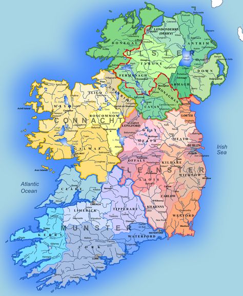 Administrative Map of Ireland Irish Slang, Counties Of Ireland, Map Of Ireland, Irish Surnames, Irish Genealogy, Ireland History, Yorkshire Sculpture Park, Irish Ancestry, Images Of Ireland