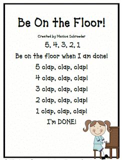 Friends~My Be on the Floor song is a simple chant that will totally help with those stragglers that hang out at the sink or the pencil sharpener when they should be heading to the floor for a large group meeting.   After I give a direction about where we will meet, I begin this chant. ... Read More about Be on the Floor: A Transition Song Preschool Transitions, Transition Songs, Kindergarten Songs, Classroom Songs, Preschool Circle Time, Responsive Classroom, School Songs, Classroom Behavior Management, Preschool Music