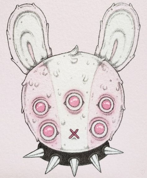 Bunny Doodle, Creepy Bunny, Creepy Cute Aesthetic, Cute Creepy, Arte Peculiar, Bunny Drawing, Arte Sketchbook, A Bunny, Creepy Art