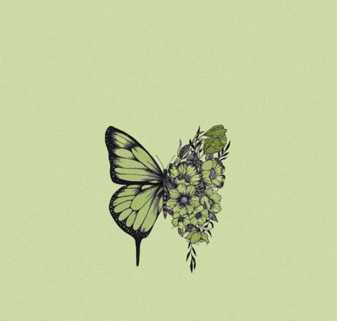 Sage Green Profile Picture Aesthetic, Laptop Wallpaper Butterflies, Green Vibes Aesthetic Wallpaper, Green Buterfluffy, Green Butterfly Widget, Butterfly Grunge Aesthetic, Green Aesthetic Profile, Green Profile Pic, Green Aesthetic Butterfly