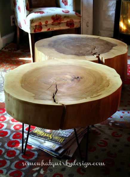 these tables i made from large tree slices make me happy, diy, repurposing upcycling, rustic furniture Tree Stump Furniture, Tree Trunk Table, Tree Stump Table, Log Table, Trunk Table, Stump Table, Diy Dining Table, Decor Ikea, Diy Tree